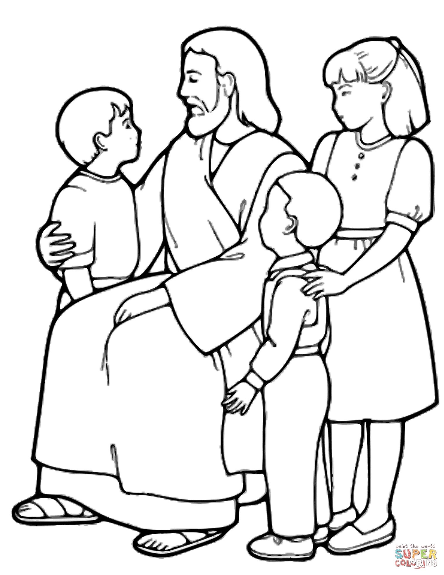 1518x1965 Pretty Design Jesus With Child Coloring - Jesus With Children Drawing