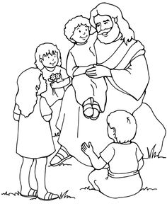 236x291 Child With Jesus Clipart Black And White - Jesus With Children Drawing
