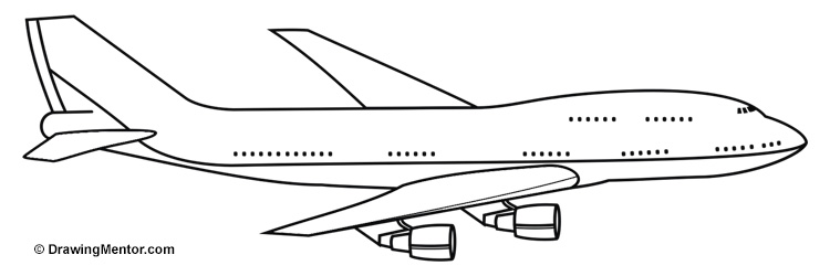 750x250 How To Draw A Plane Tutorial - Jet Airplane Drawing