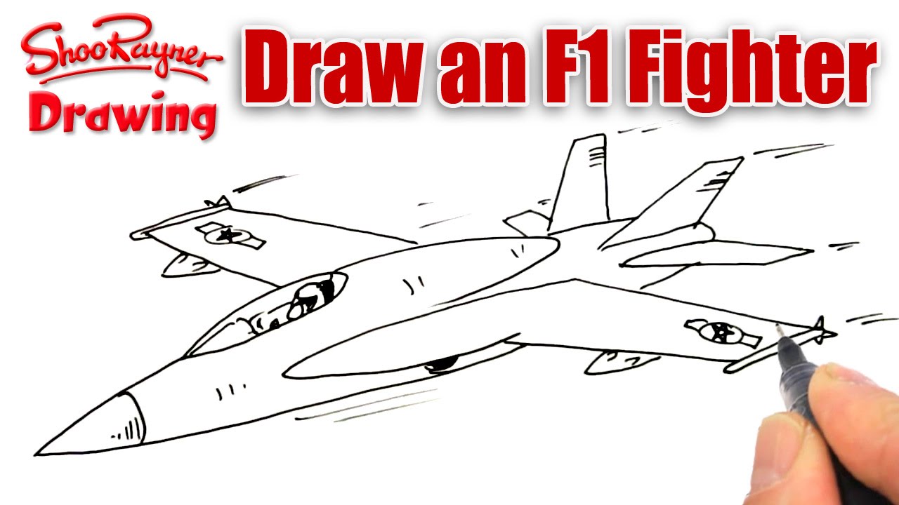 1280x720 How To Draw An F Fighter Plane - Jet Airplane Drawing