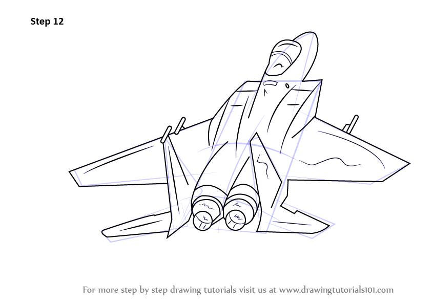 845x598 learn how to draw fighter jet aircraft - Jet Airplane Drawing