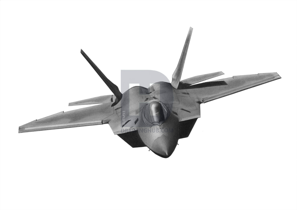 947x670 how to draw a realistic jet, fighter jet, step - Jet Drawing