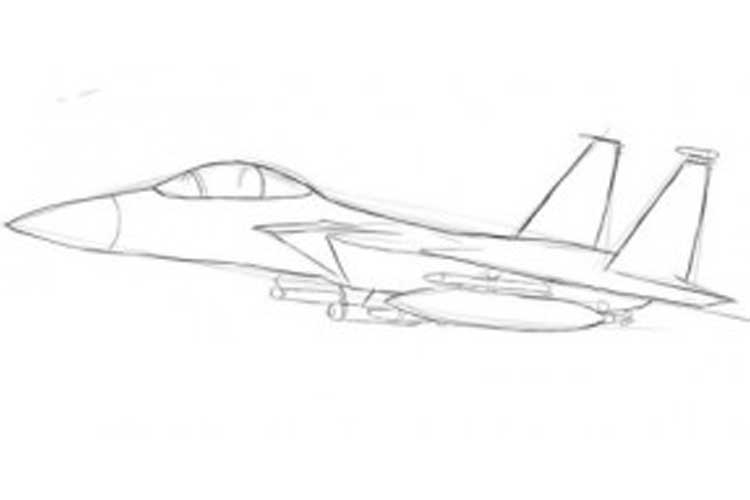 750x500 How To Draw A Jet Easy Step - Jet Drawing