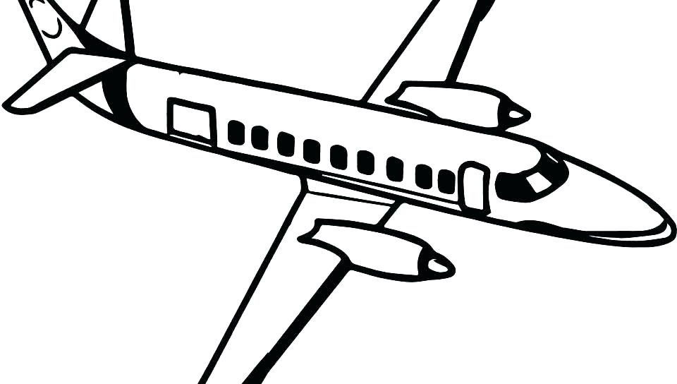 960x544 Coloring Airplanes Coloring Pages Airplane Plane - Jet Drawing For Kids