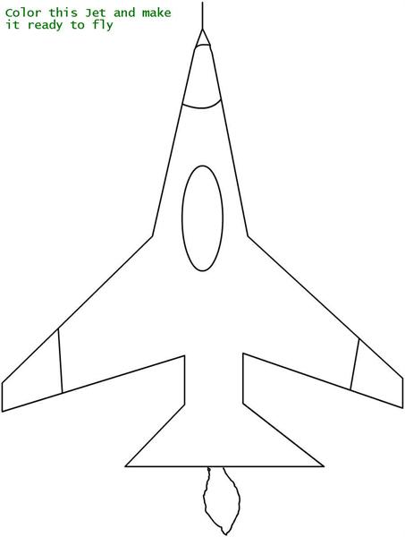 453x600 Beautiful Jet Coloring Printable - Jet Drawing For Kids
