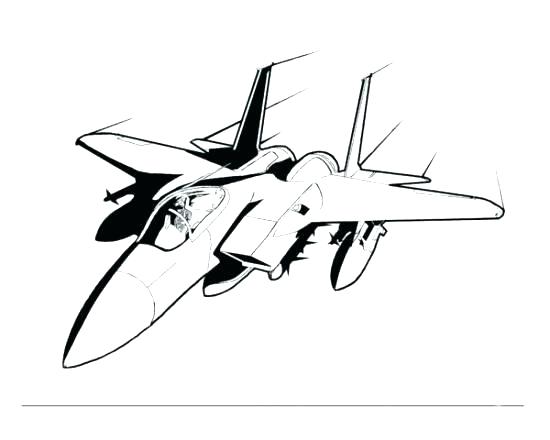 550x440 Coloring Pages Fighter Jet - Jet Drawing For Kids