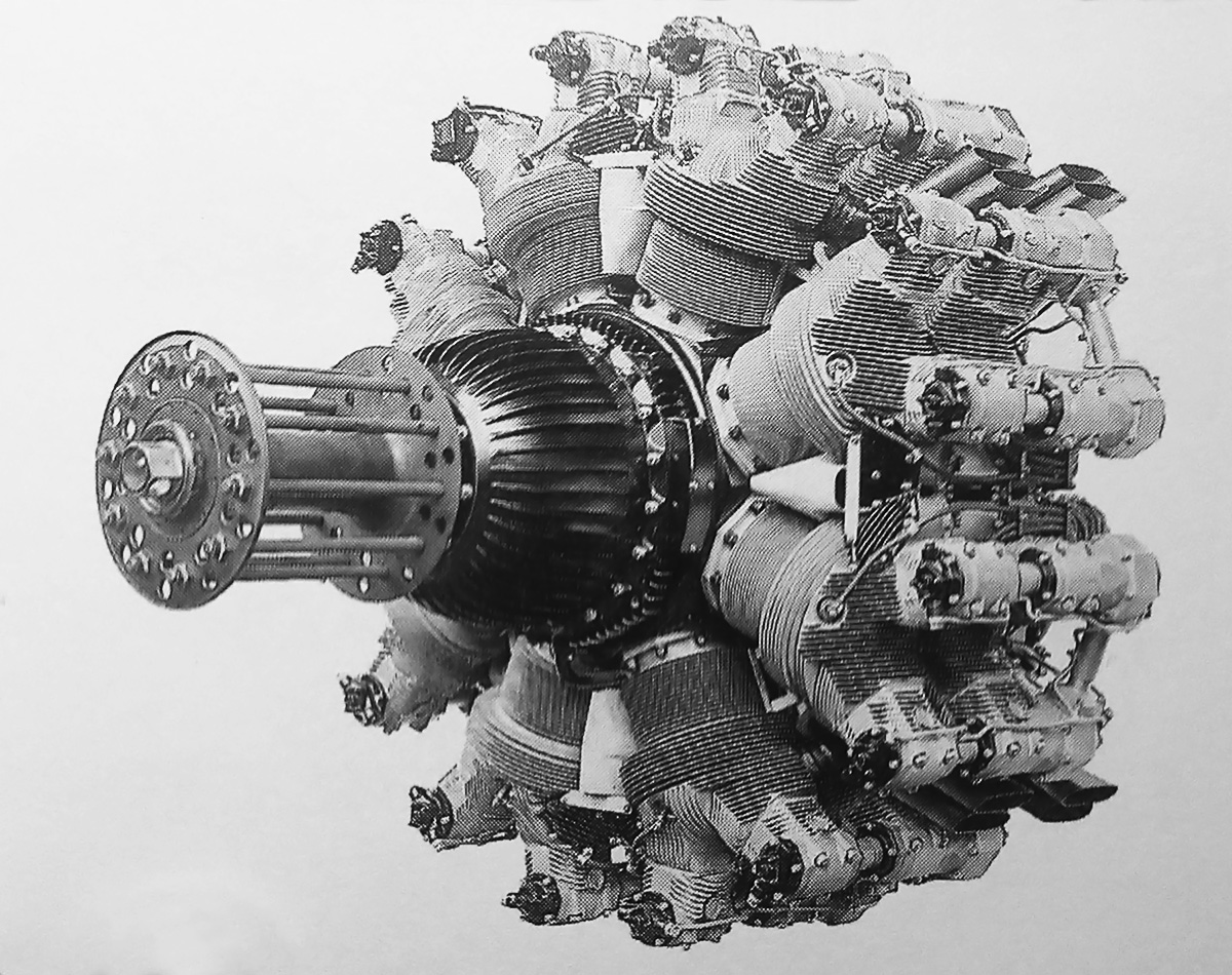 1200x950 Bristol Hydra Cylinder Radial Aircraft Engine Old Machine Press - Jet Engine Drawing