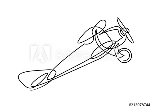 500x357 Continuous Line Drawing Of Jet Plane - Jet Plane Drawing
