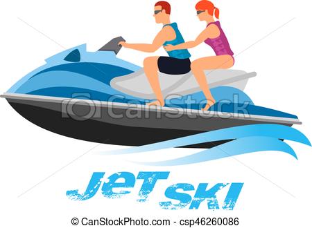 450x330 Illustration Of Jet Ski Vector Flat Illustration Man And Girl - Jet Ski Drawing