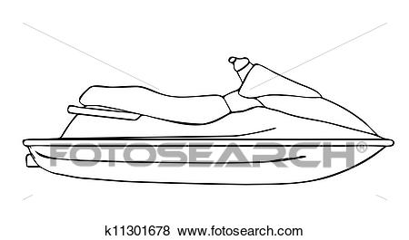 450x265 Jet Clipart Line Drawing - Jet Ski Drawing