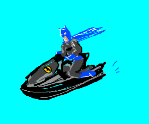300x250 Batman On A Jet Ski Drawing - Jet Ski Drawing