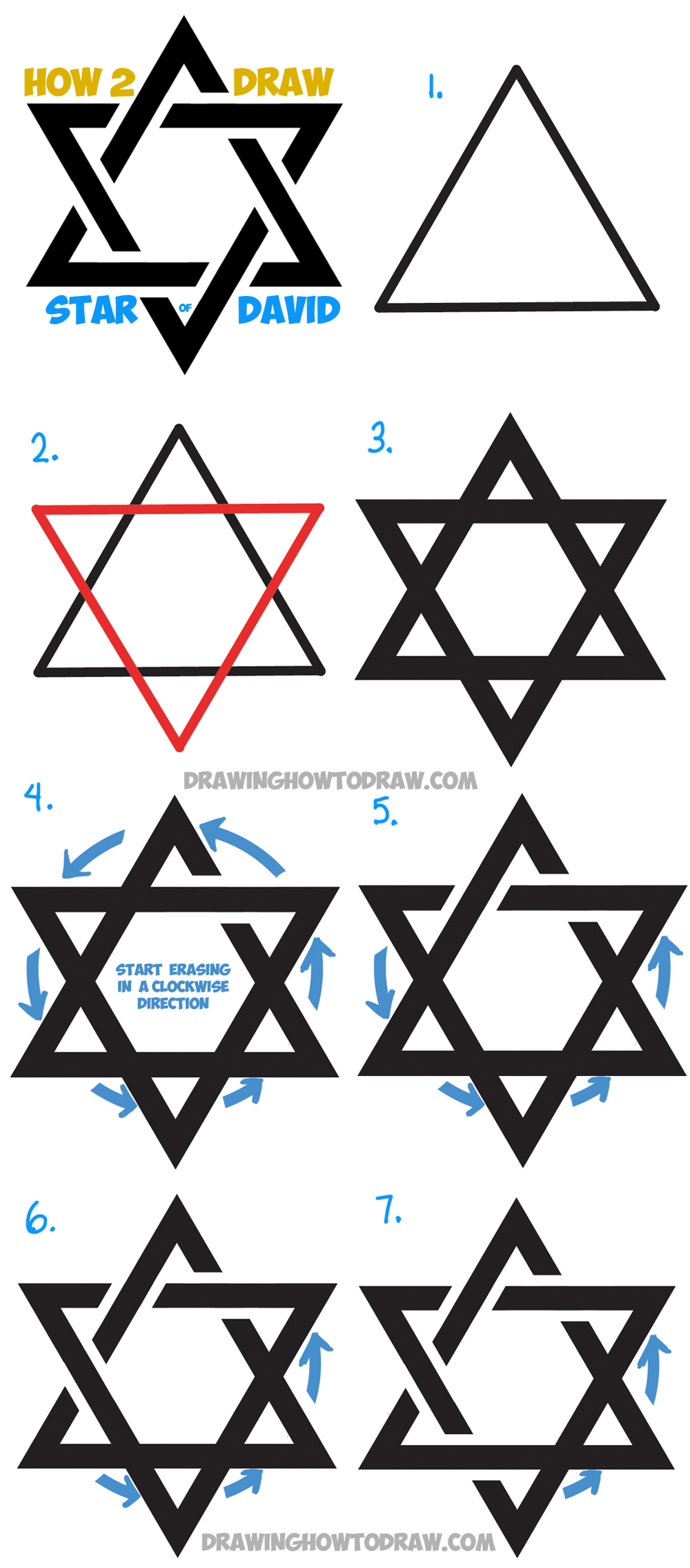 1000x2272 How To Draw The Star Of David - Jew Drawing
