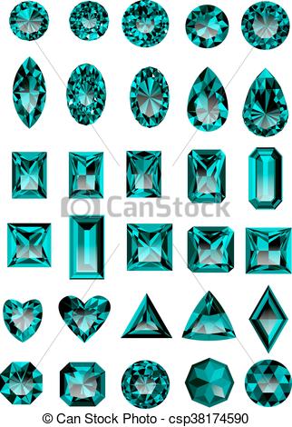 322x470 set of realistic blue amethyst jewels isolated on white background - Jewel Drawing