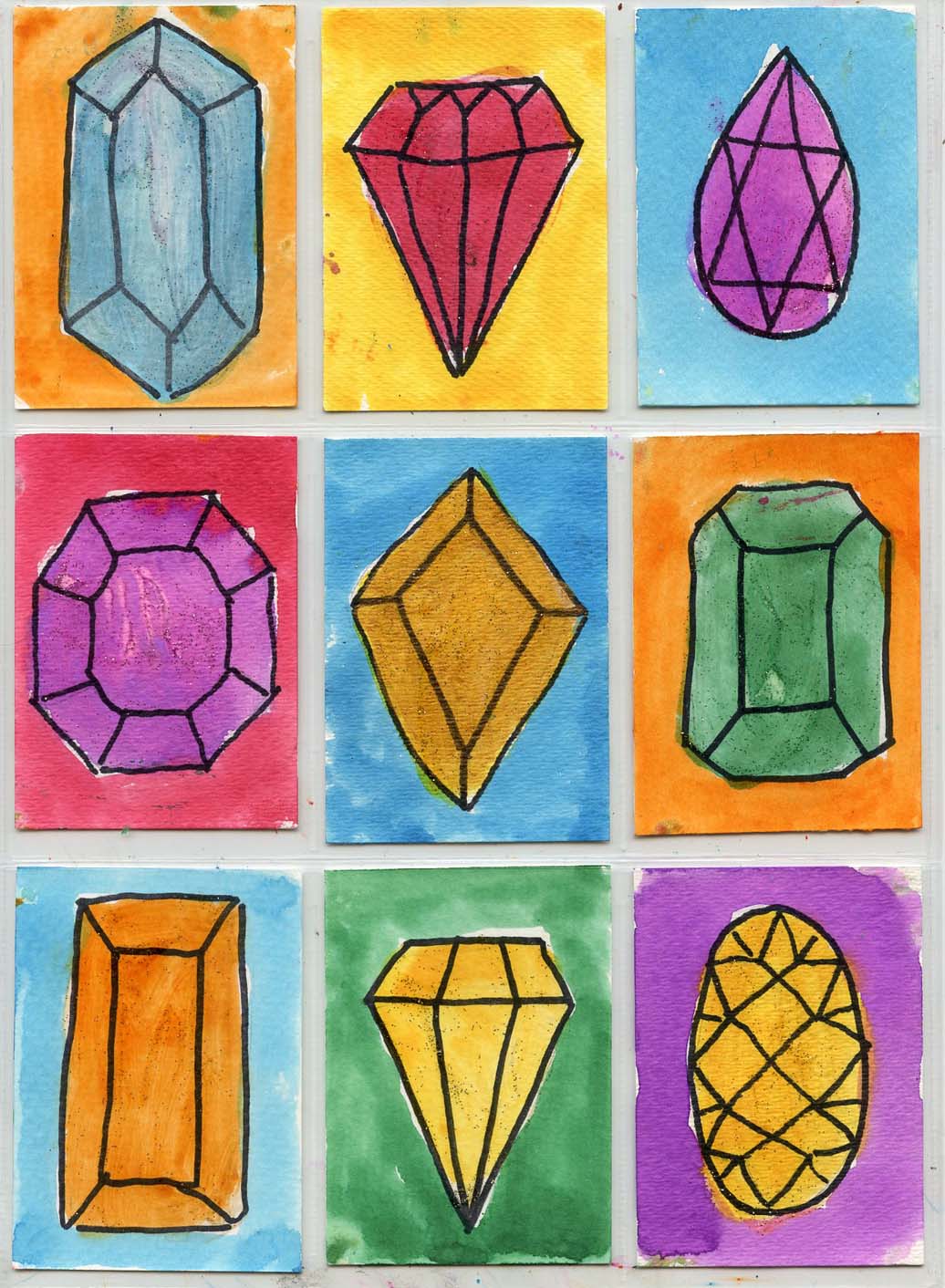 1036x1412 watercolor jewels art projects for kids - Jewel Drawing