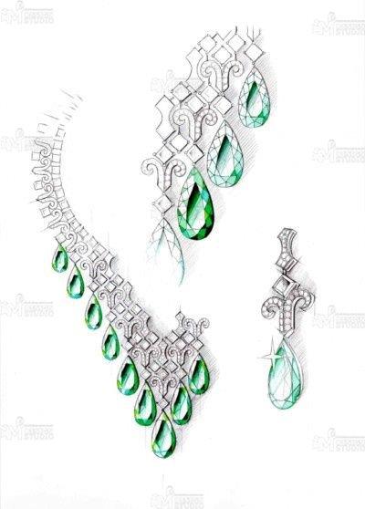 400x558 gems jewellery drawing jewellery sketches - Jewelry Drawing