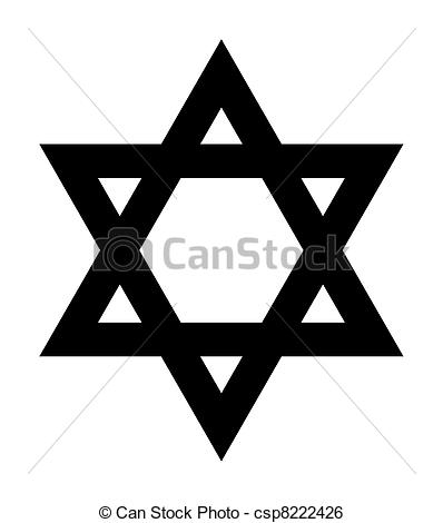 398x470 jewish star of david sign in silhouette on white background - Jewish Star Drawing