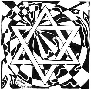 300x298 psychedelic jewish star painting - Jewish Star Drawing