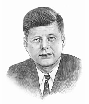 300x350 picture of john kennedy - Jfk Drawing