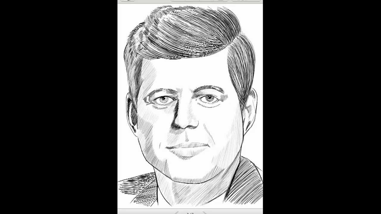 1280x720 amazing speed sketch john f kennedy with samsung galaxy note - Jfk Drawing