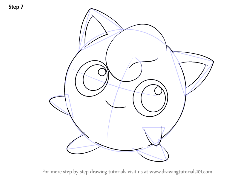 844x598 How To Draw Jigglypuff From Pokemon - Jigglypuff Drawing