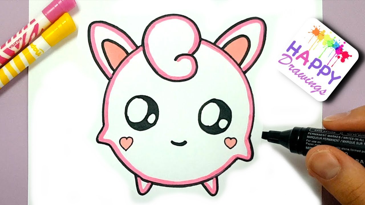 1280x720 How To Draw Pokemon Jigglypuff Cute Step - Jigglypuff Drawing