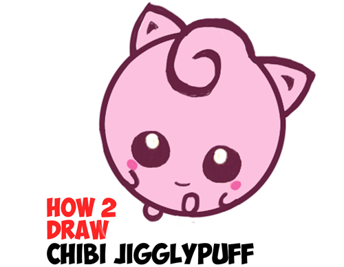 500x388 How To Draw Cute Baby Chibi Jigglypuff From Pokemon In Easy Steps - Jigglypuff Drawing