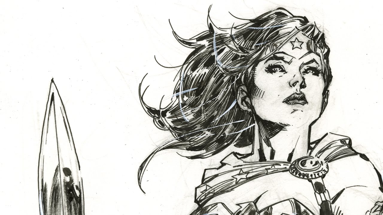 1280x720 Dc Comics' Wonder Woman - Jim Lee Drawing