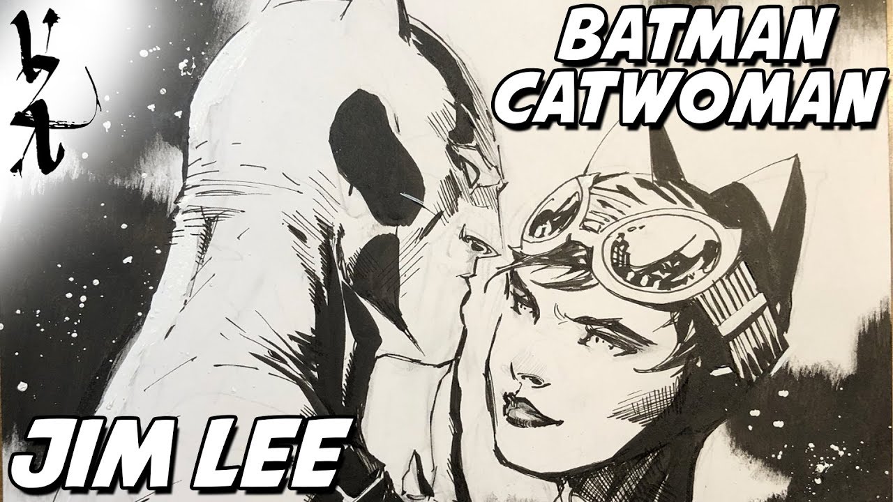 1280x720 Jim Lee Drawing Batman And Catwoman - Jim Lee Drawing Batman