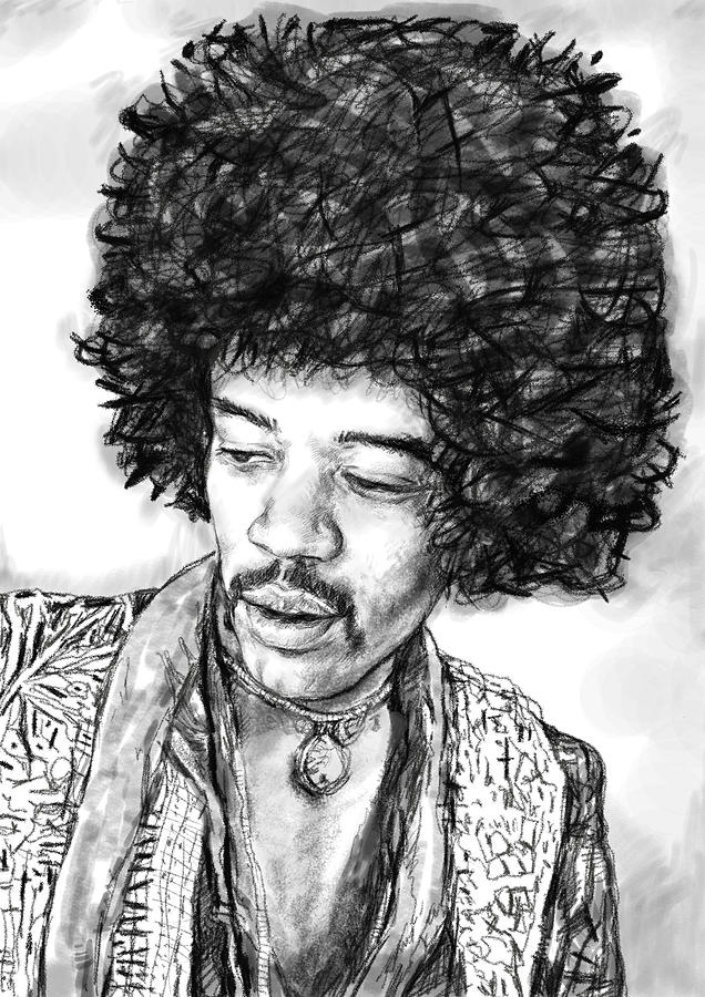 636x900 jimi hendrix art drawing sketch portrait painting - Jimi Hendrix Drawing