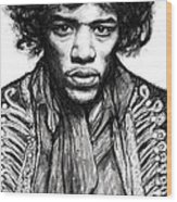 163x186 jimi hendrix art drawing sketch portrait wood print - Jimi Hendrix Drawing