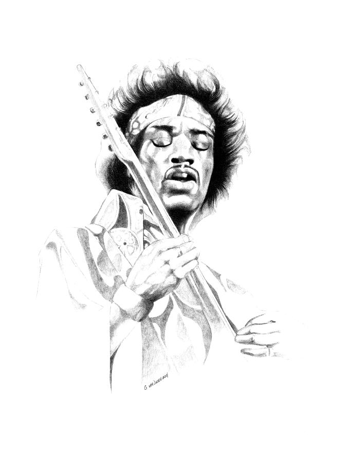 687x900 jimi hendrix drawing - Jimi Hendrix Drawing