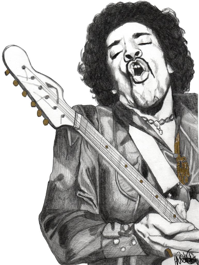 770x1027 jimi hendrix drawing - Jimi Hendrix Drawing
