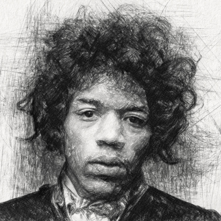 900x900 jimi hendrix drawing - Jimi Hendrix Drawing