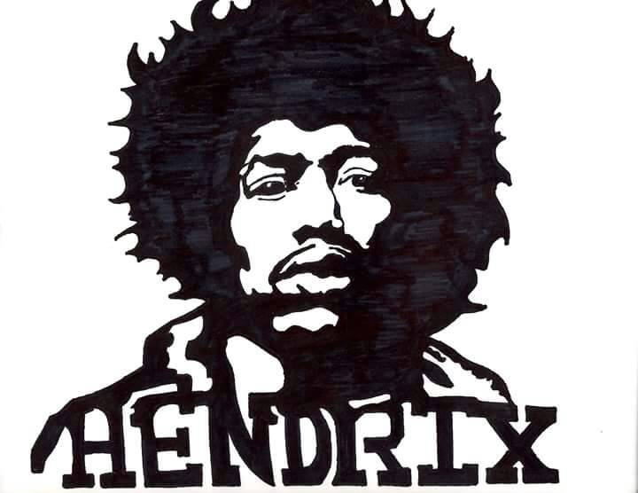 720x556 jimi hendrix sharpie drawing - Jimi Hendrix Drawing