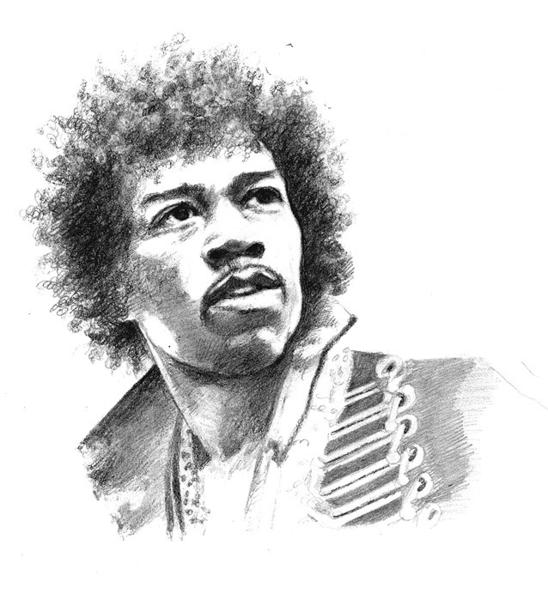 548x600 tsr archive's jimi hendrix drawing - Jimi Hendrix Drawing