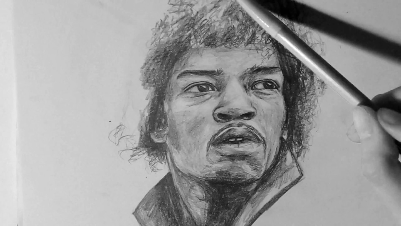 1280x720 jimi hendrix speed drawing - Jimi Hendrix Drawing