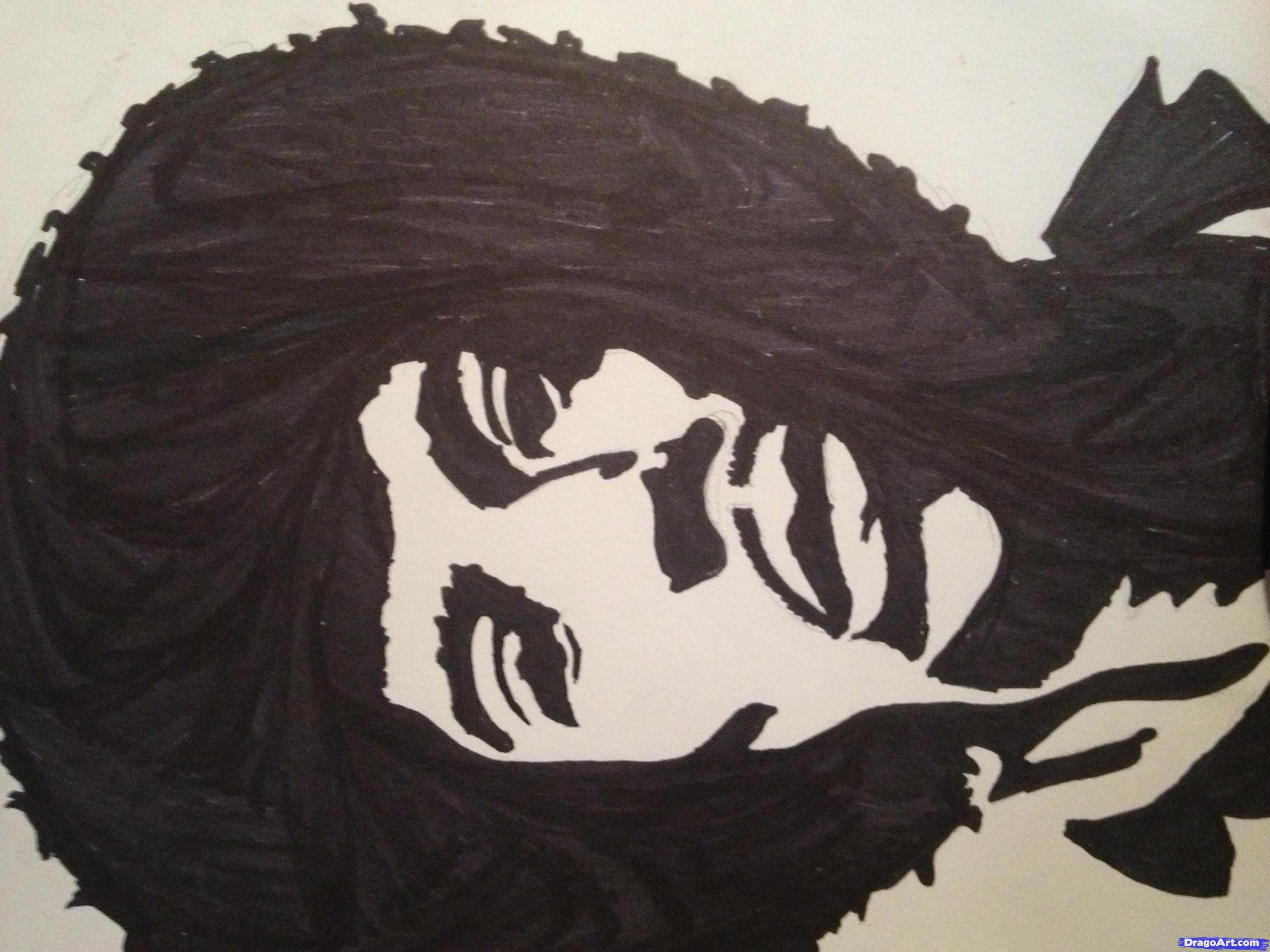 3264x2448 How To Draw Jimi Hendrix, Step - Jimi Hendrix Drawing Tutorial