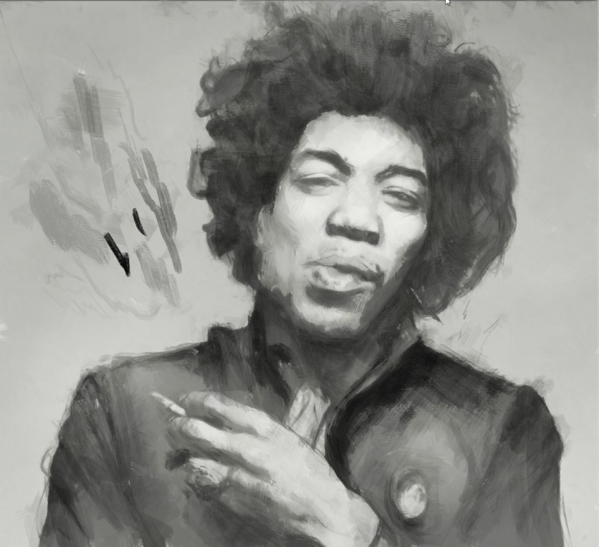 850x776 Portrait Of Jimi Hendrix - Jimi Hendrix Drawing Tutorial