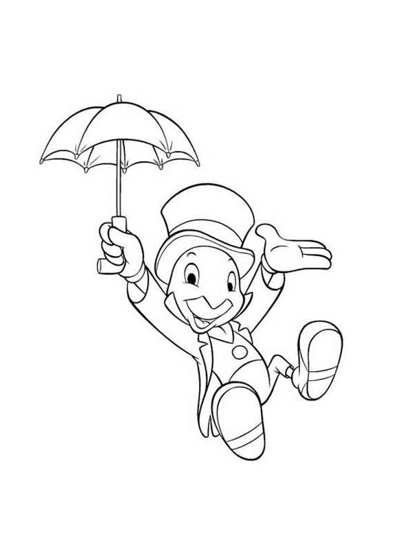 600x800 Jiminy Cricket Lucas James Disney Coloring Pages, Coloring - Jiminy Cricket Drawing