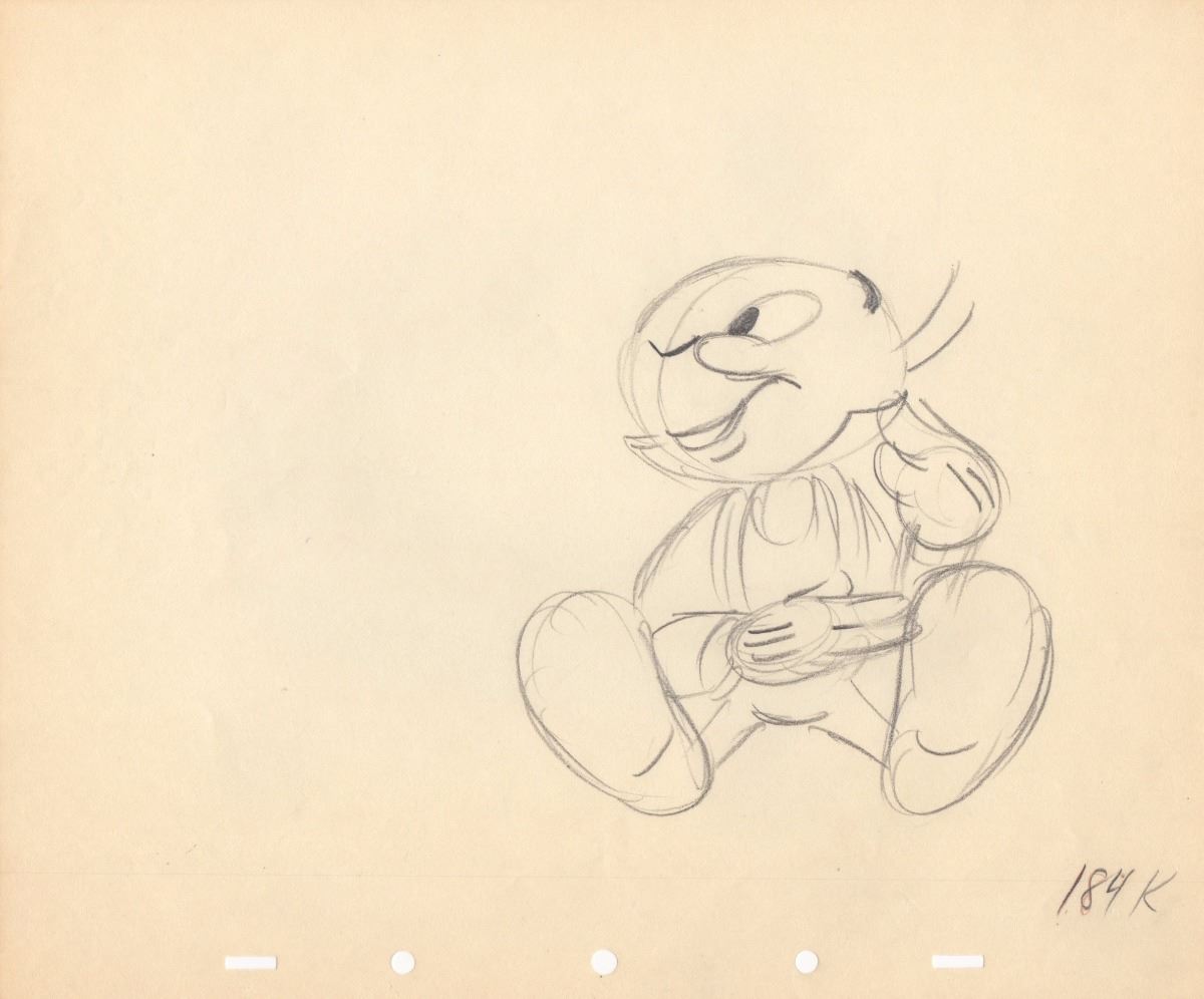 1200x996 Original Production Drawing Of Jiminy Cricket - Jiminy Cricket Drawing