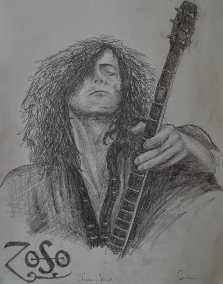 770x979 Led Zeppelin - Jimmy Page Drawing