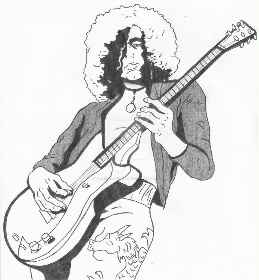 860x929 Led Zeppelin - Jimmy Page Drawing