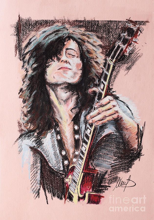 630x900 Led Zeppelin Drawing - Jimmy Page Drawing