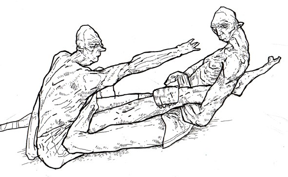 591x364 More Jiu Jitsu Drawings Leg Lock Hungryfire Workshop Gino - Jiu Jitsu Drawing