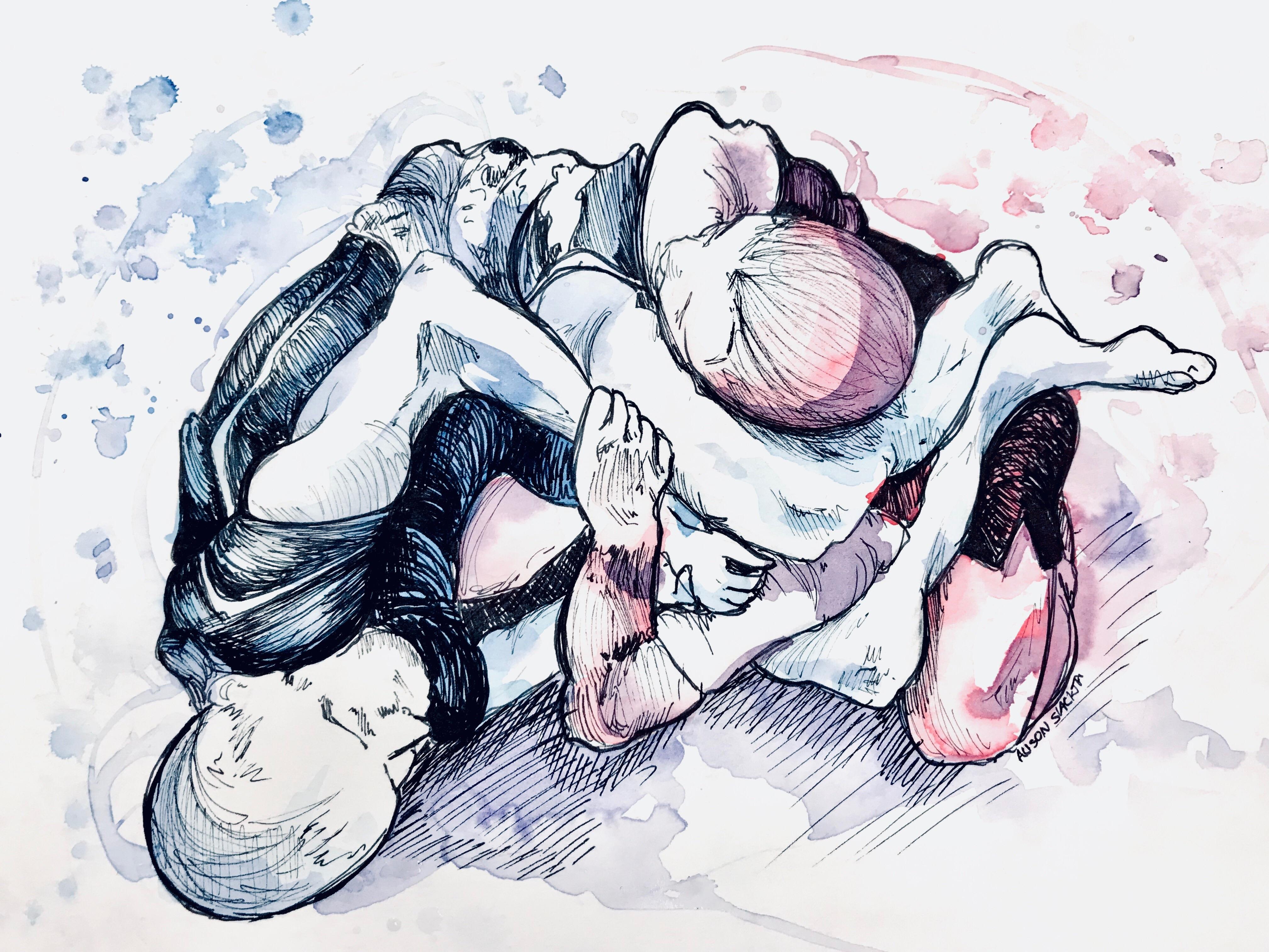 4032x3024 My Daughter Created Jiu Jitsu Art! Bjj - Jiu Jitsu Drawing