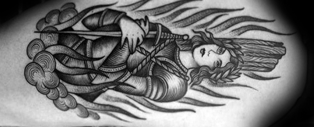 640x260 joan of arc tattoo designs for men - Joan Of Arc Drawing