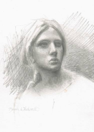375x525 joan of arc graphite portrait sketch drawing, drawing - Joan Of Arc Drawing