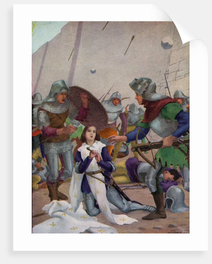 681x850 joan of arc drawing an arrow from her chest in battle posters - Joan Of Arc Drawing