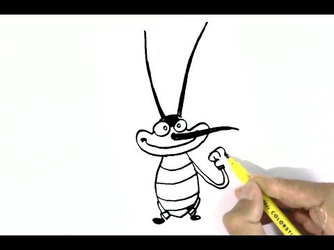 480x360 How To Draw Joey Oggy And The Cockroaches Easy Steps For Children - Joey Drawing