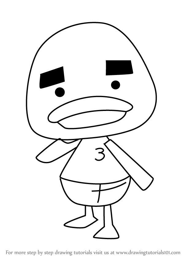 600x846 Learn How To Draw Joey From Animal Crossing - Joey Drawing